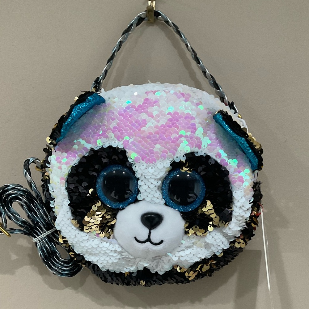 ☀️☀️☀️NWT Panda Girl’s Fully Sequined Purse/Crossbody, Size 7” in diam./3”deep